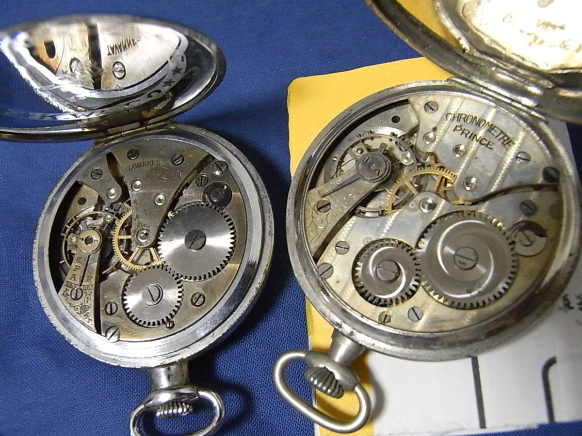 9個 懐中時計 waltham tavannes prince pioneer ウォルサム 銀無垢 silver スモセコ 手巻き まとめて ジャンク　swiss USA _画像9