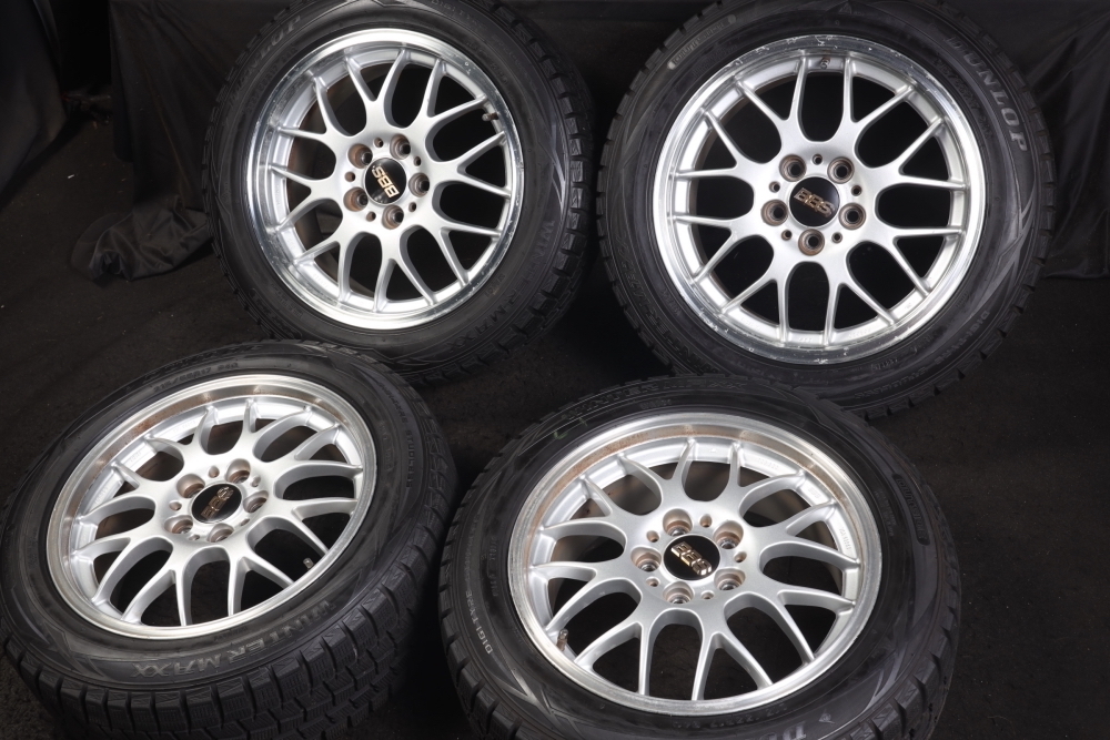 ★バリ山 215/55R17 BBSアルミ国産DUNLOP スタッドレス アベンシスワゴンエスティマカムリクラウンオデッセイヴェゼルジュークステージア等_画像1