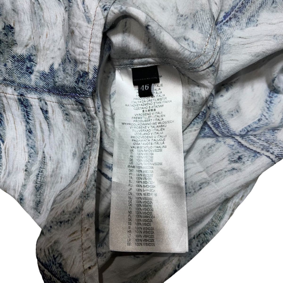 DIESEL S-Louis Glenn Martensグレン デニムシャツ デザインシャツ SUPER TIGAR BREAKS デジタルプリント トロンプルイユ ジャケット 46_画像7