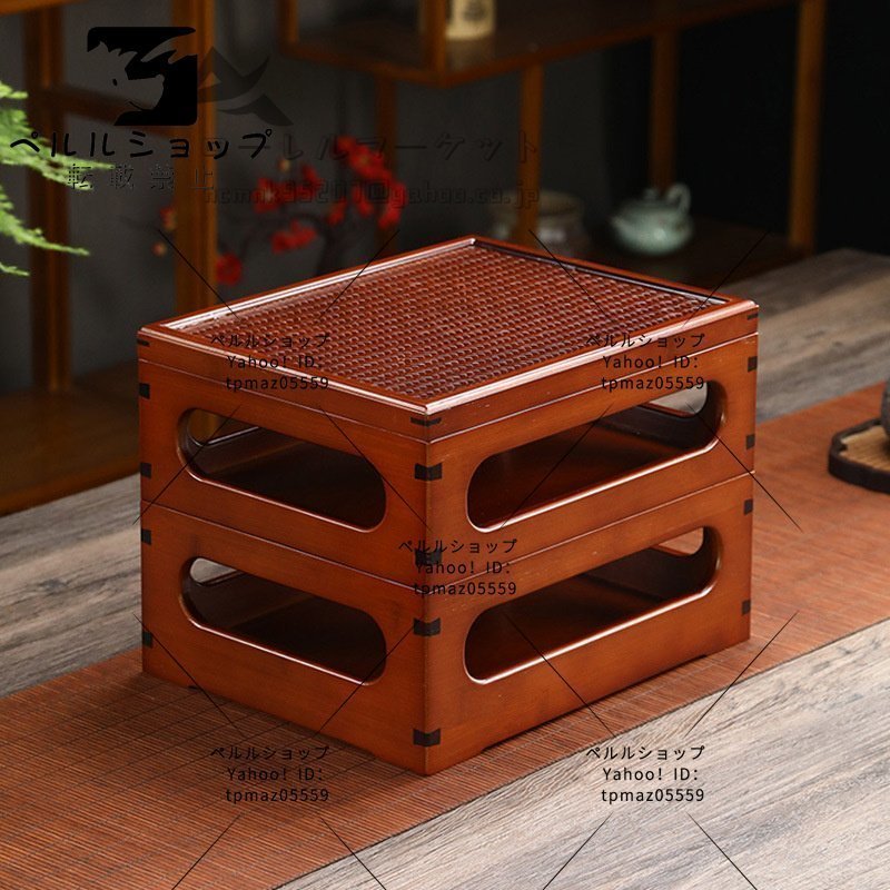 竹制漆茶箱カンフー茶道の貯蔵籠の弁当箱の復古手作りの茶箱
