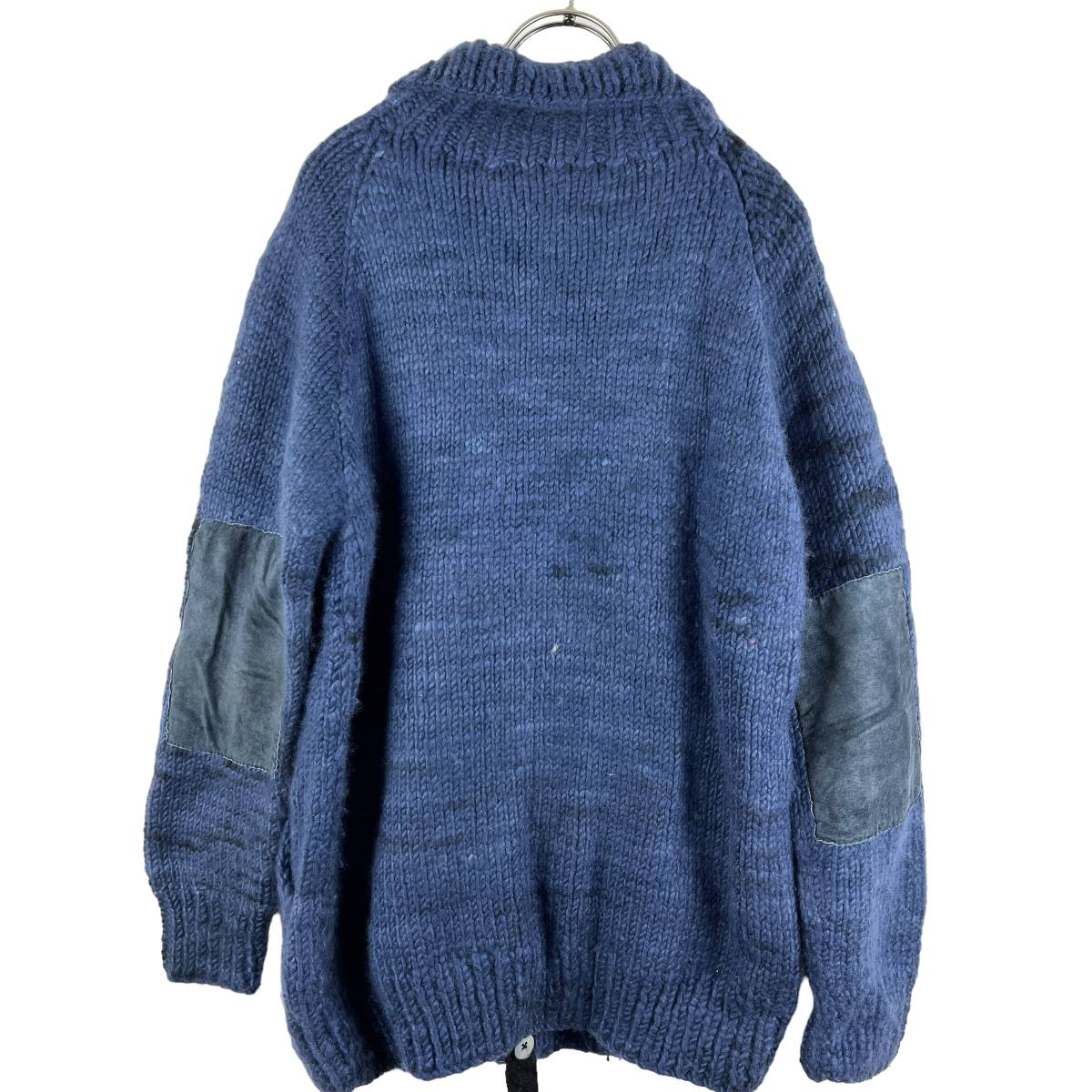 RAIF ADELBERG(レイフ) Patched Sleeve Cashmere Knit Cardigan 定価40万 (navy)