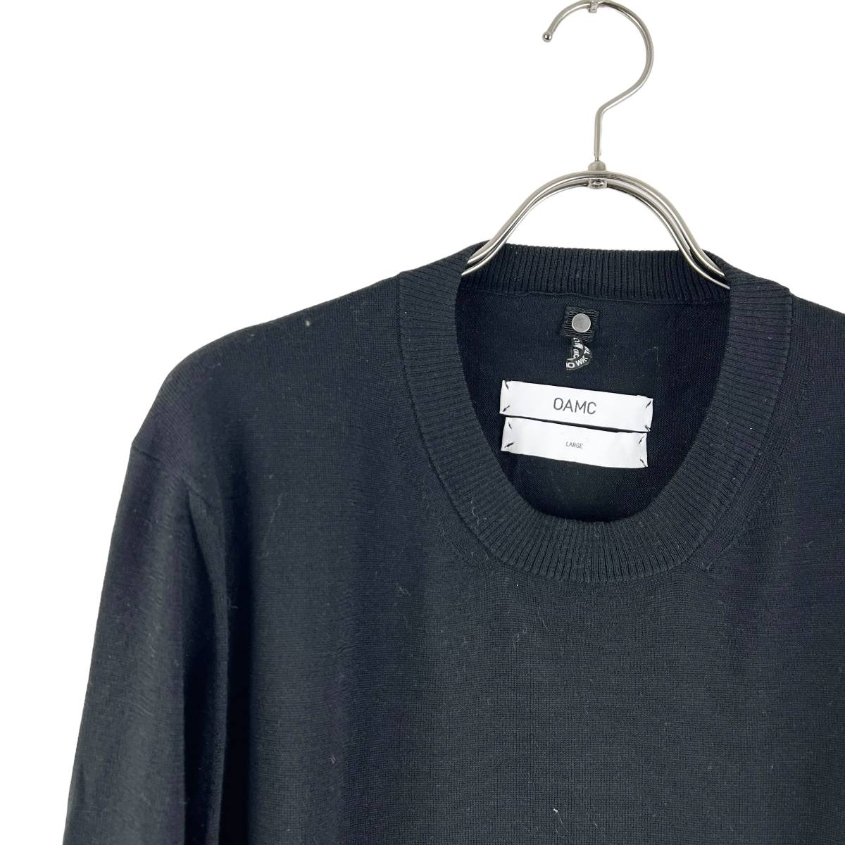 OAMC(オーエーエムシー) Belt Design Wool Knit Longsleeve T Shirt (black)