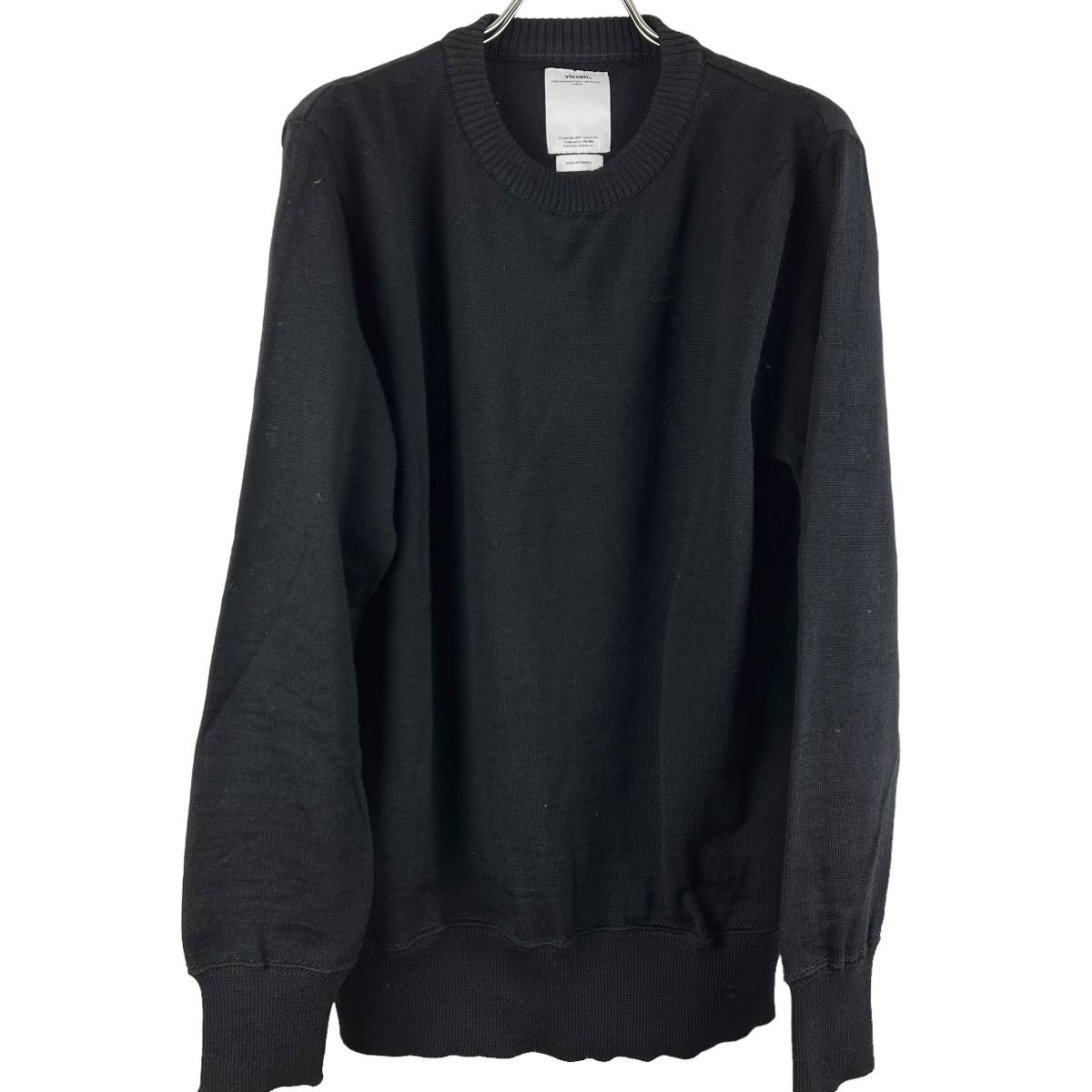 VISVIM(ビズビム) Comfort Size Wool Sweat Knit Longsleeve T Shirt (black)_画像1