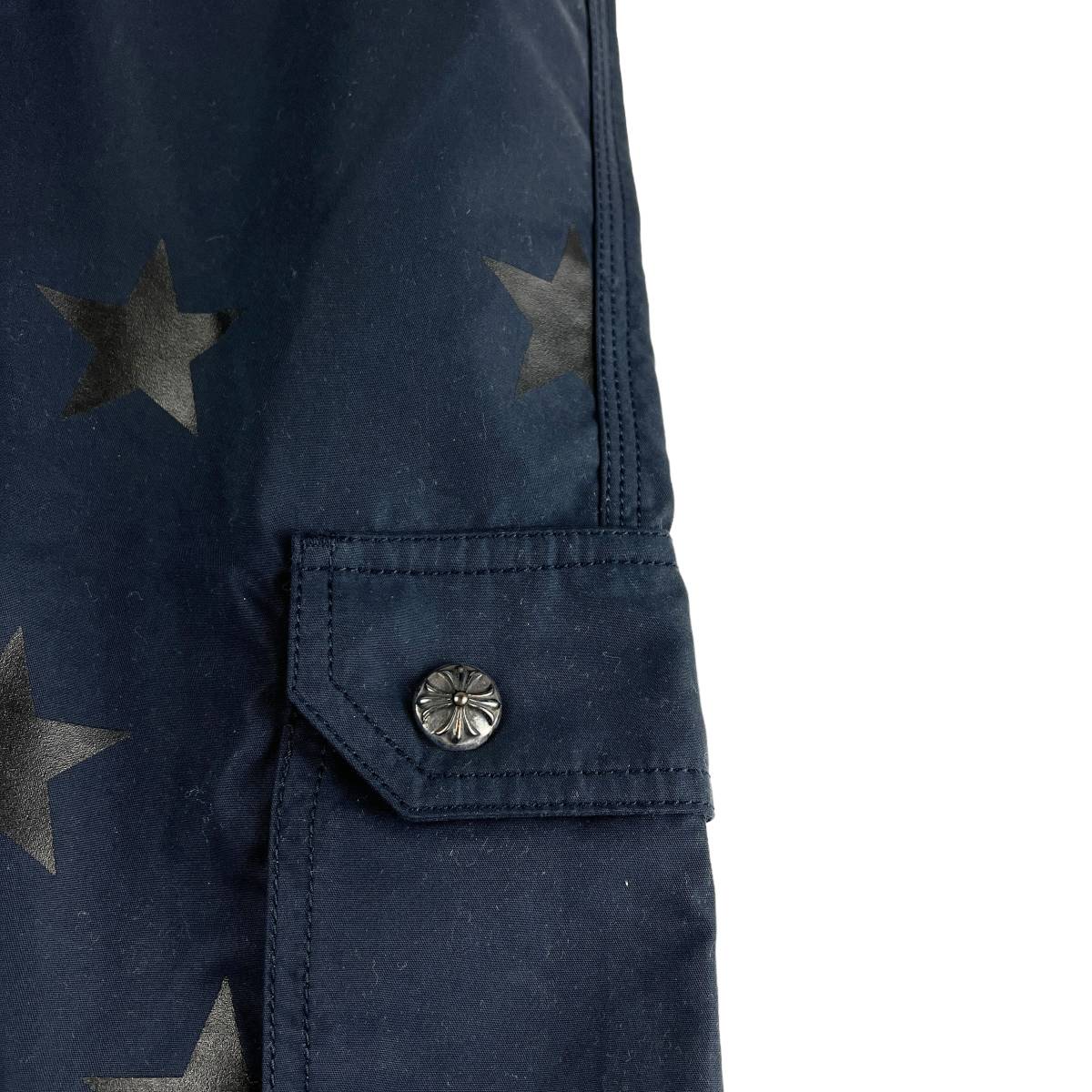 CHROME HEARTS(クロムハーツ) Stars Pattern Side Logo Pocket Shorts Pants (navy)