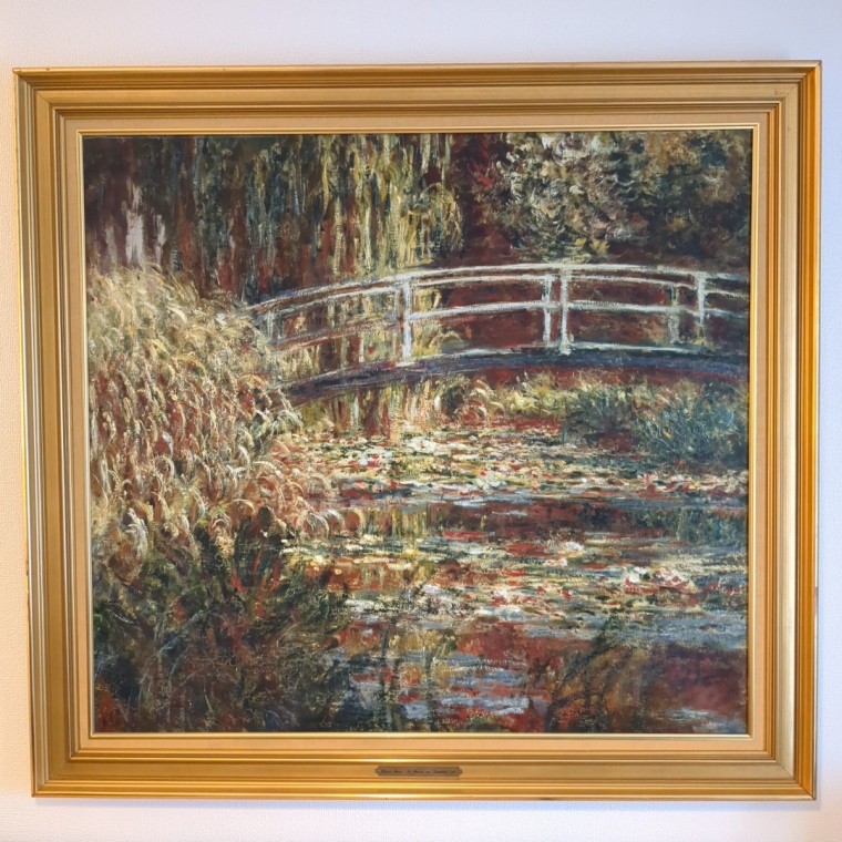 Claude Monet Waterlily Pond, Harmony in Rose 1900 / 『睡蓮の池，バラ色のハーモニー』(1900) 約100cm×約90cm　90年代 フランス輸入品