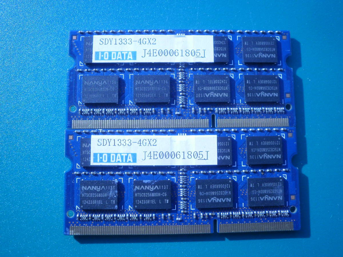 当日発送可能　NANYA 2Rx8 PC3-10600S 4GB 2枚組 8GB DDR3 ノート用メモリ 204ピン ECCなし _画像2