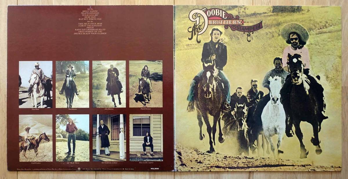 The Doobie Brothers（ザ・ドゥービー・ブラザーズ）LP「Stampede（邦題：スタンピード）」国内盤帯無し解説付き P-8554W 見開きジャケ_画像4