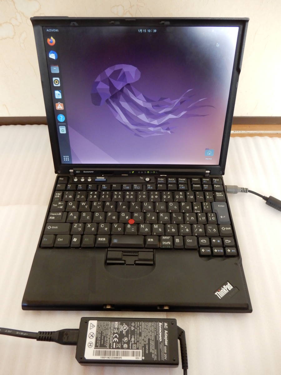 lenovo X61 Thinkpad core2 duo T7100 1.8GHz メモリー 4GB HDD 160GB ubuntu ジャンク_画像1