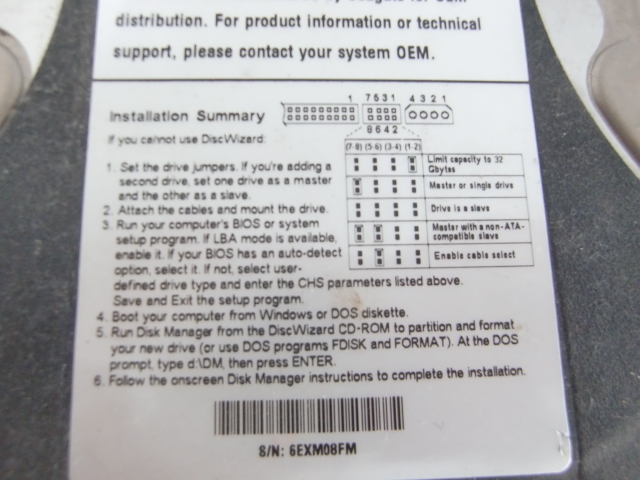 中古 3.5インチ ハードディスク IDE HDD 60GB Seagate ST360020A No.39H_画像3