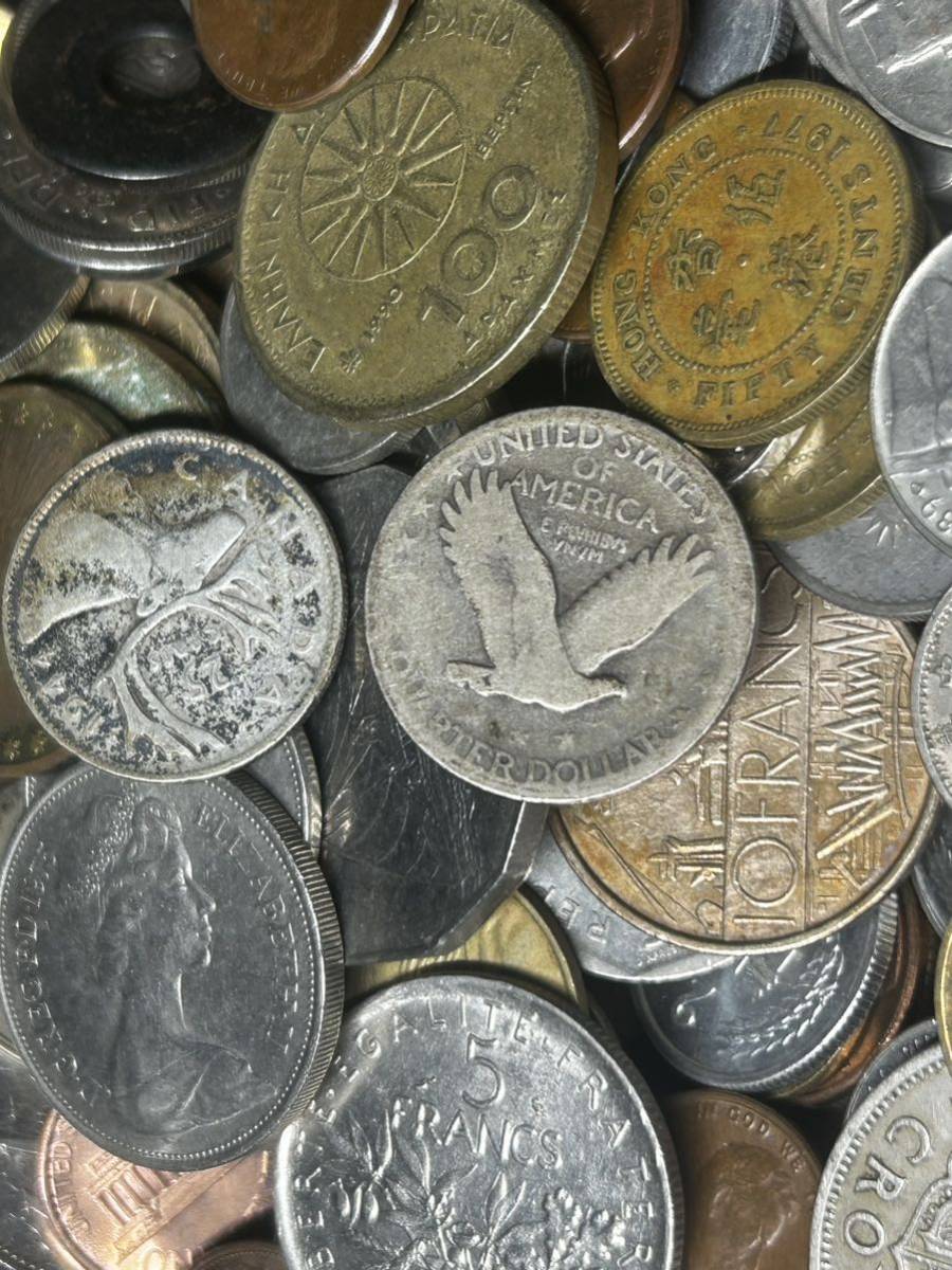 1円~ 外国コイン　約6.1キロ　銀貨　銅貨　金貨　古銭　_画像3