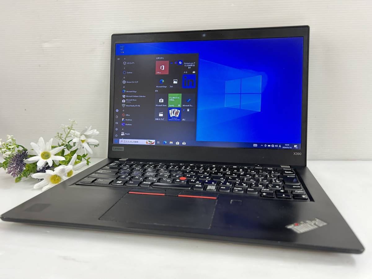 【良品 13.3インチ】Lenovo ThinkPad X390 20Q00003JP『Core i5(8265U) 1.6GHz/RAM:8GB/SSD:256GB』Win10Pro 動作品_画像1