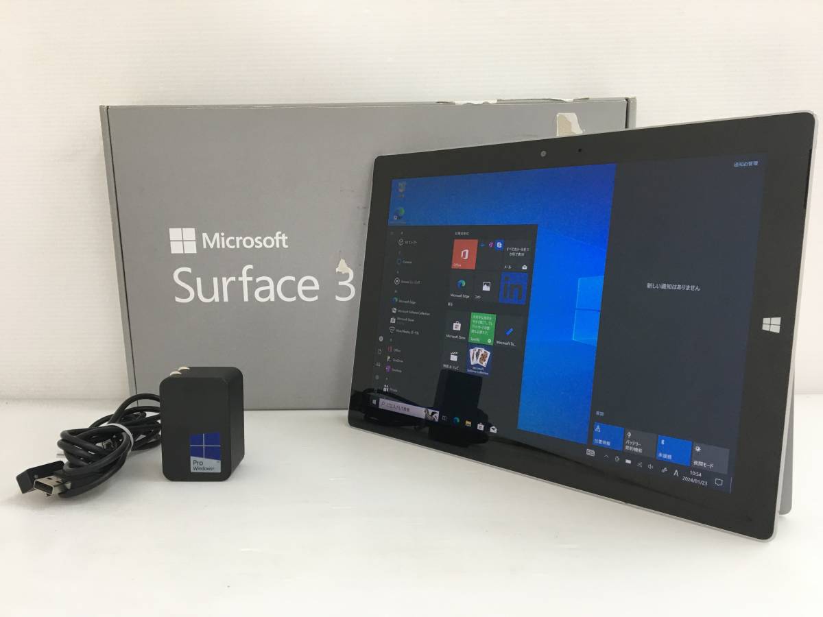 ☆【良品 SIMフリーモデル】Microsoft Surface 3 model:1657『Atom x7-Z8700 1.6Ghz/RAM:4GB/SSD:128GB』10.8インチ LTE対応 Win10 動作品_画像1