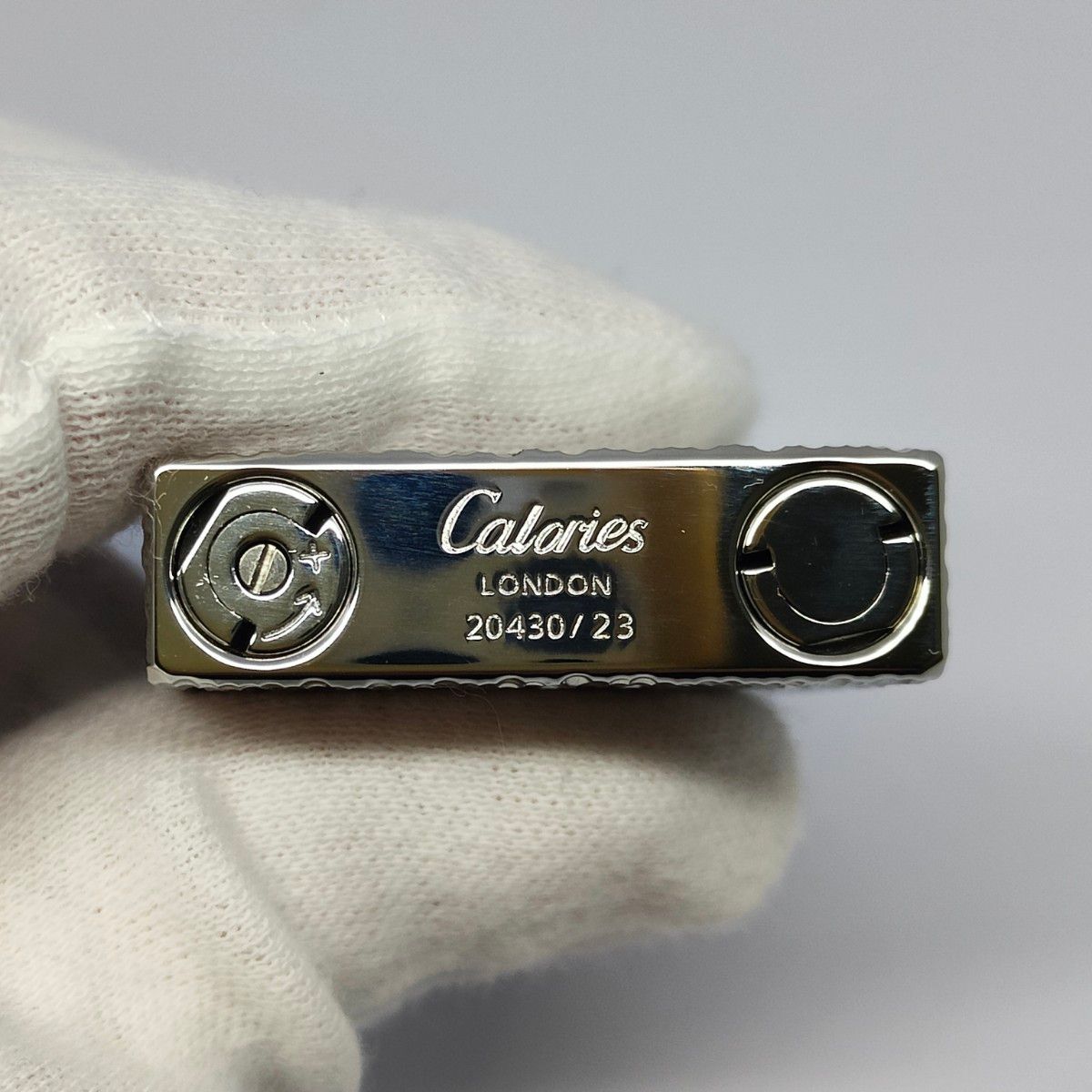 Caloriesガスライター「クレーターのスタイル」シルバー　LS38　快音ライター　ブタンライター　デュポンの音