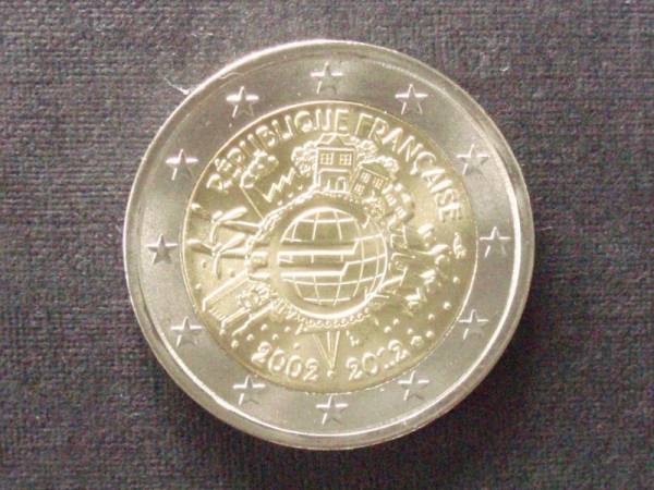 フランス　２ユーロ記念　２０１２年　ユーロ通貨１０周年_画像1