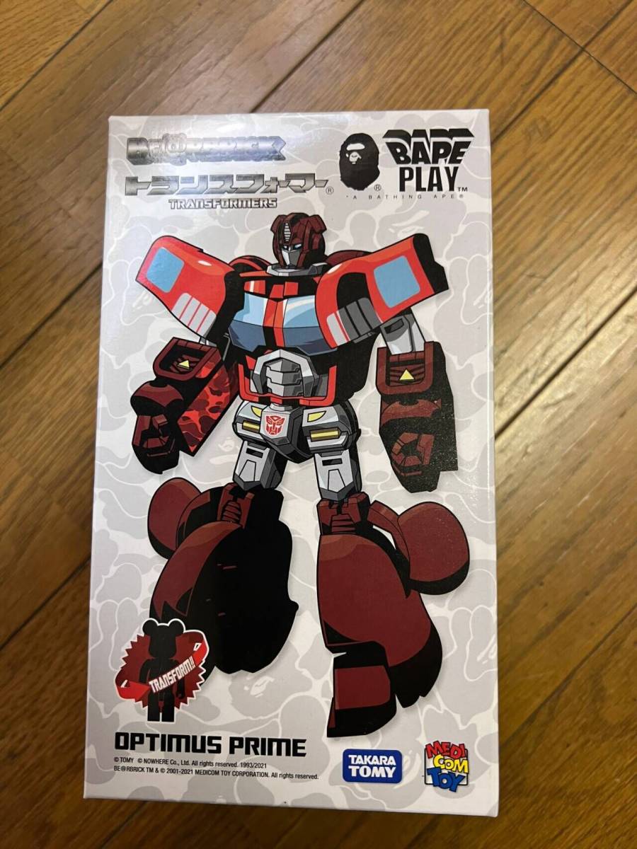 新品未開封 BE@RBRICK × TRANSFORMERS OPTIMUS PRIME BAPE(R) RED メディコムトイ ベアブリック トランスフォーマー_画像6