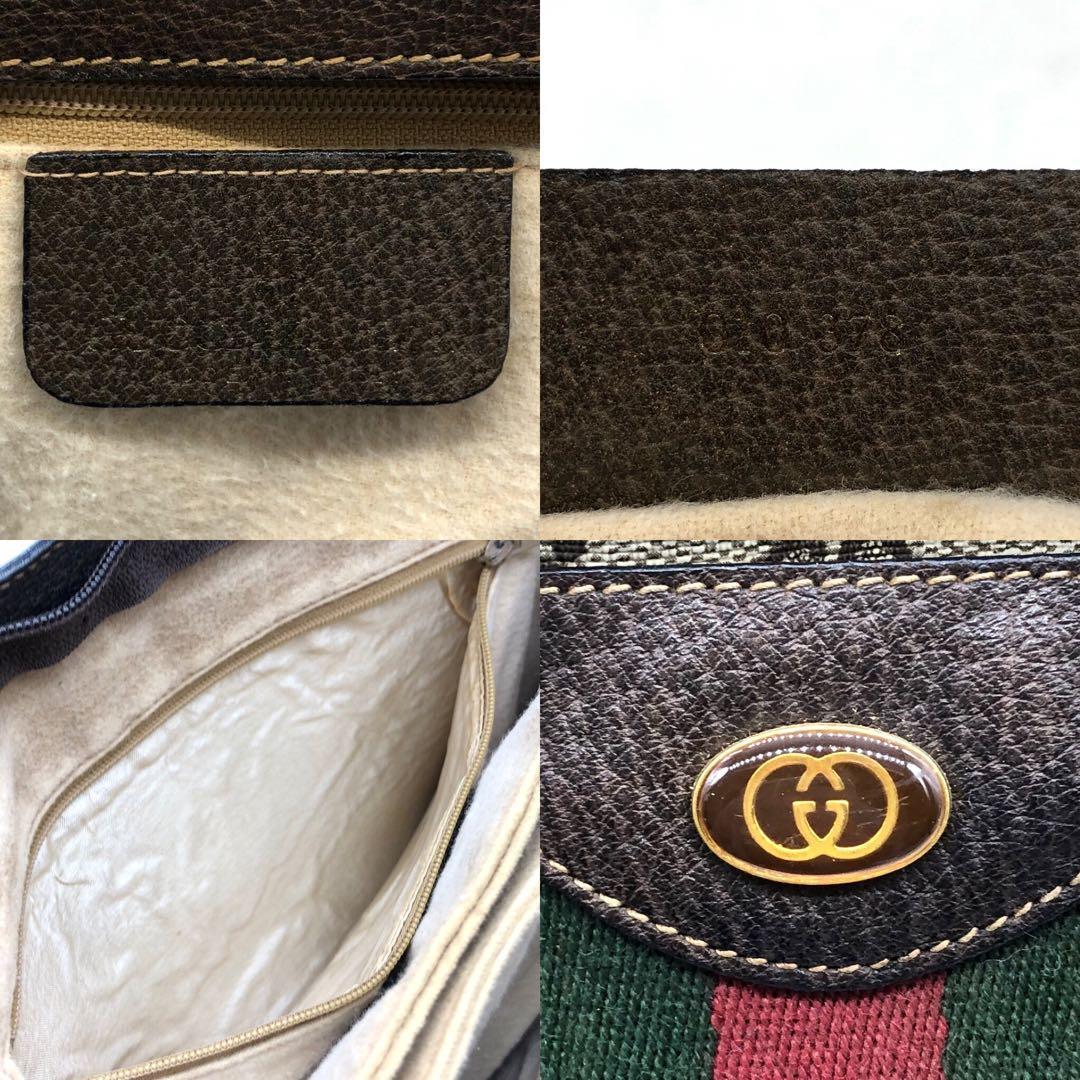 1円【美品】GUCCI グッチ GGスプリーム シェリーライン PVC レザー ハンドバッグ ショルダーバッグ ワンショルダー 肩がけ ベージュ 金具_画像10