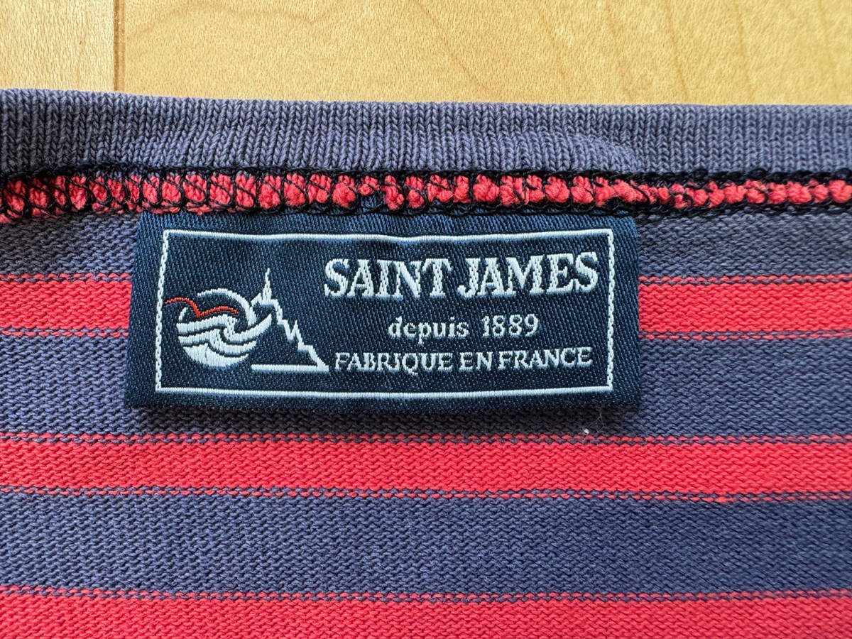SAINT JAMES セントジェームス　ウエッソン　バスクシャツ　赤×紺_画像3