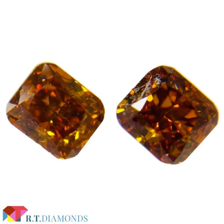 FANCY DEEP BROWN ORANGE 0.249ct＆0.263ct X/RT2399/CGL