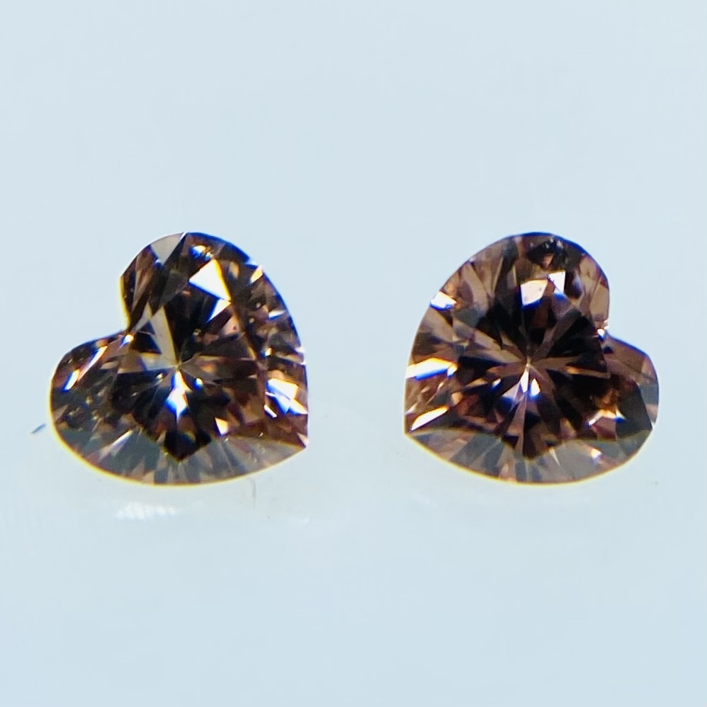 FANCY DEEP ORANGY PINK 0.058ct＆0.058ct/HS/RT0120/CGL