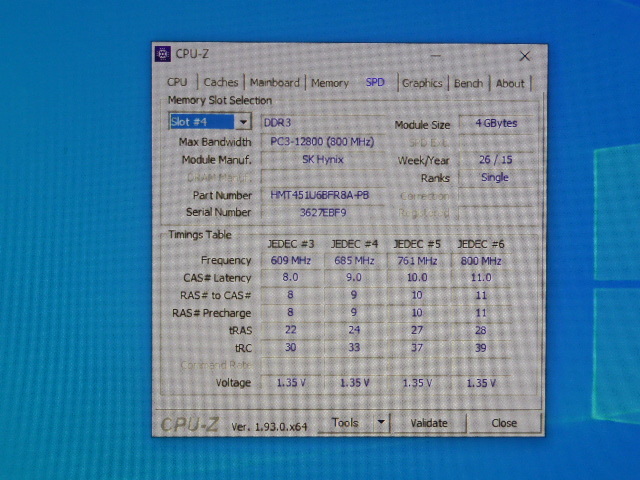 メモリ デスクトップパソコン用 1.35V DDR3L-1600 PC3L-12800 4GBx4枚 合計16GB 起動確認済みですが一応ジャンク品扱いです_画像9