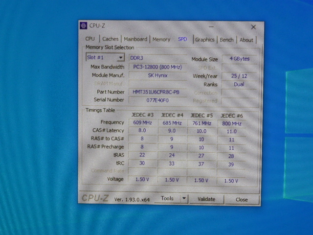メモリ デスクトップパソコン用 1.5V DDR3-1600 PC3-12800 4GBx4枚 合計16GB 起動確認済ですが一応ジャンク品扱いです_画像5