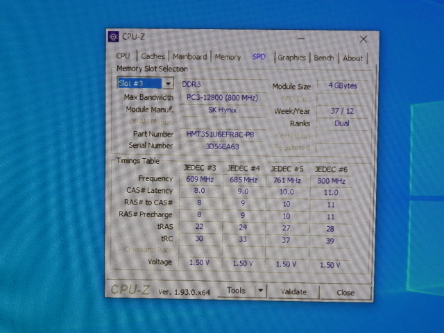 メモリ デスクトップパソコン用 1.5V DDR3-1600 PC3-12800 4GBx4枚 合計16GB 起動確認済ですが一応ジャンク品扱いです_画像7