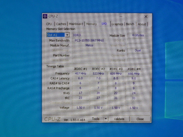 メモリ デスクトップ用 1.5V DDR3-1333 PC3-10600 4GBx4枚 合計16GB 起動確認済ですが一応ジャンク品扱いです_画像6