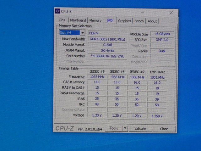 メモリ デスクトップパソコン用 G.SKILL TRIDENT Z NEO RGB DDR4-3600 PC4-28800 16GBx2枚 合計32GB F4-3600C16D-32GTZNC 起動確認済です_画像6