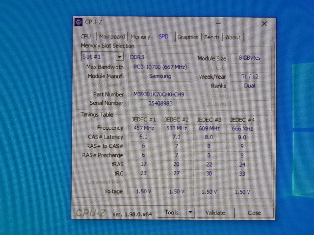 メモリ サーバーパソコン用 1.5V Samsung PC3-10600R(DDR3-1333R) ECC Registered 8GBx4枚 合計32GB 起動確認済みです③_画像6