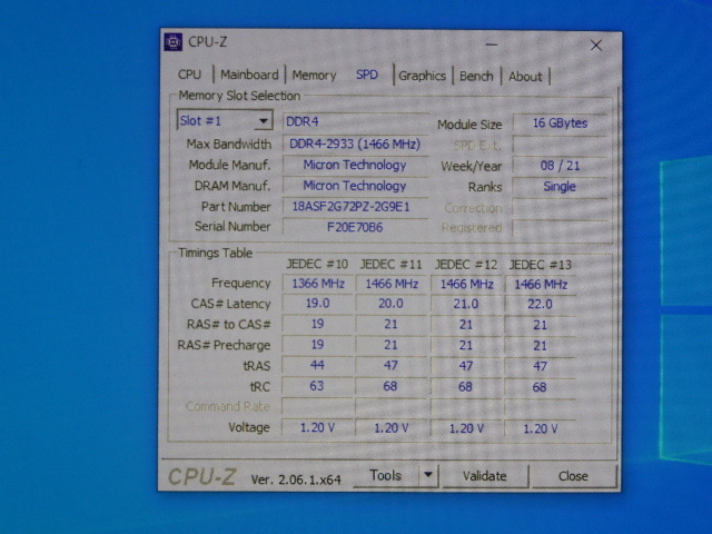 メモリ サーバーパソコン用 1.20V Micron PC4-23400(DDR4-2933)ECC Registered 16GBx4枚合計64GB 起動確認済です MTA18ASF2G72PZ-2G9E1UI_画像5