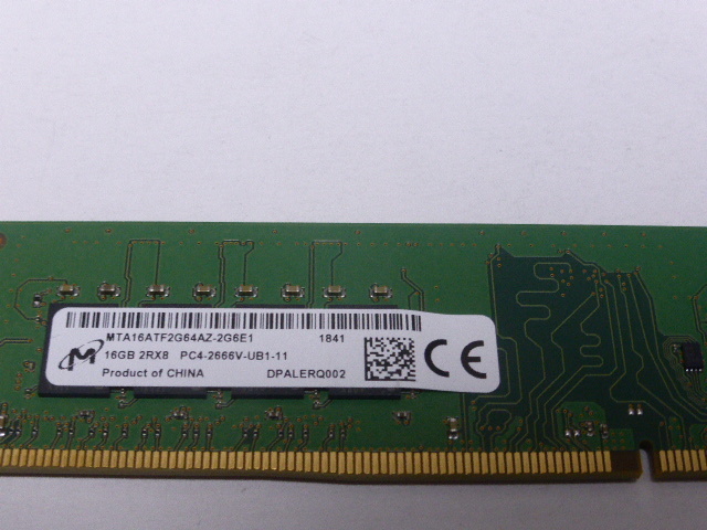 メモリ デスクトップパソコン用 Micron DDR4-2666 PC4-21300 16GB 起動確認済みです の画像2