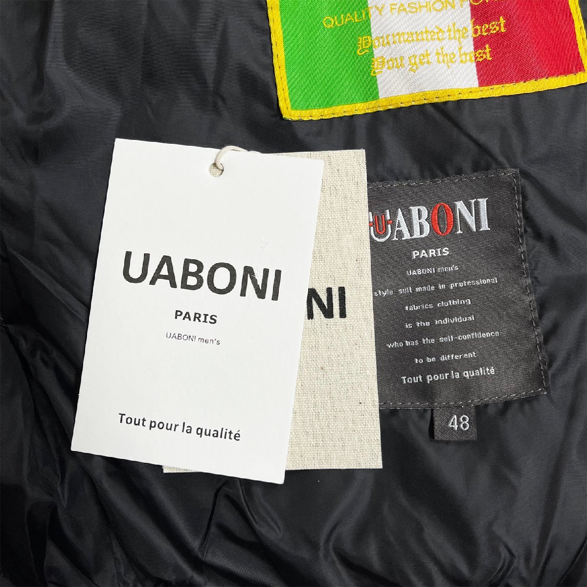 今節限定EU製＆定価12万◆UABONI*Paris*ダウンジャケット*ユアボニ*パリ発◆高級 ふんわり 防寒防風 高級刺繍 女王蜂 艶 アウター L/48_画像8