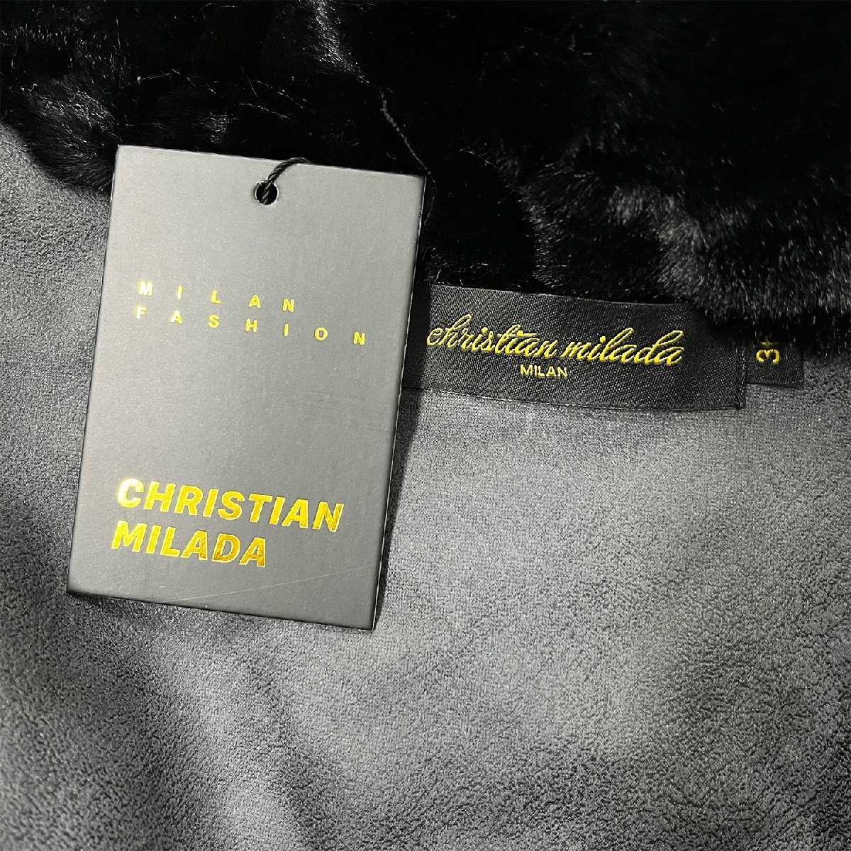 定価10万★christian milada・ミラノ発・豪華毛皮コート★ミンク/カシミヤ混 ふわふわ 可愛い 防寒 重厚 もふもふ キレイめ レディース 40_画像9