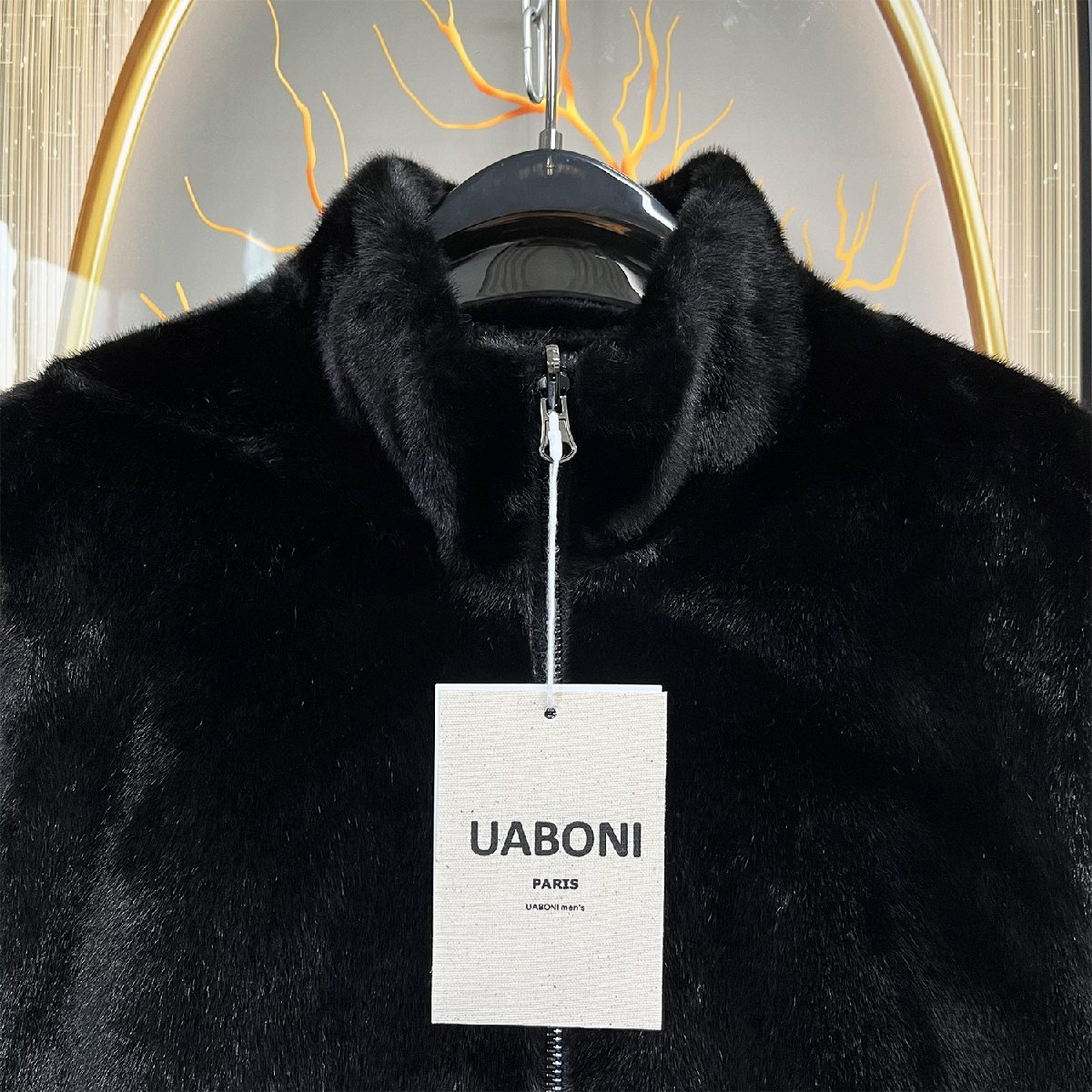 高級EU製＆定価8万◆UABONI*Paris*豪華ミンク/カシミヤ混・毛皮ファーベスト*ユアボニ*パリ発◆防寒 保温 ソフト ふわふわ 2面着 XL/50_画像4