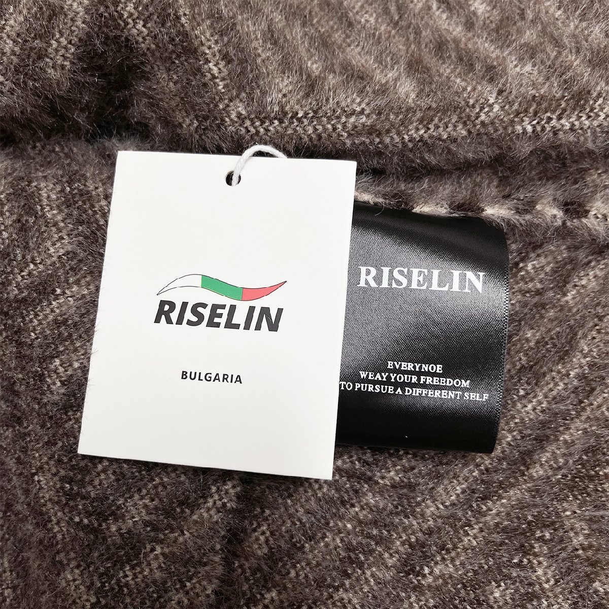 新作ヨーロッパ製※定価6万◆ブルガリア発※RISELIN ジャケット 豪華ミンク/カシミヤ混 ソフト 防寒 毛足 総柄 キレイめ レトロ L/48_画像9