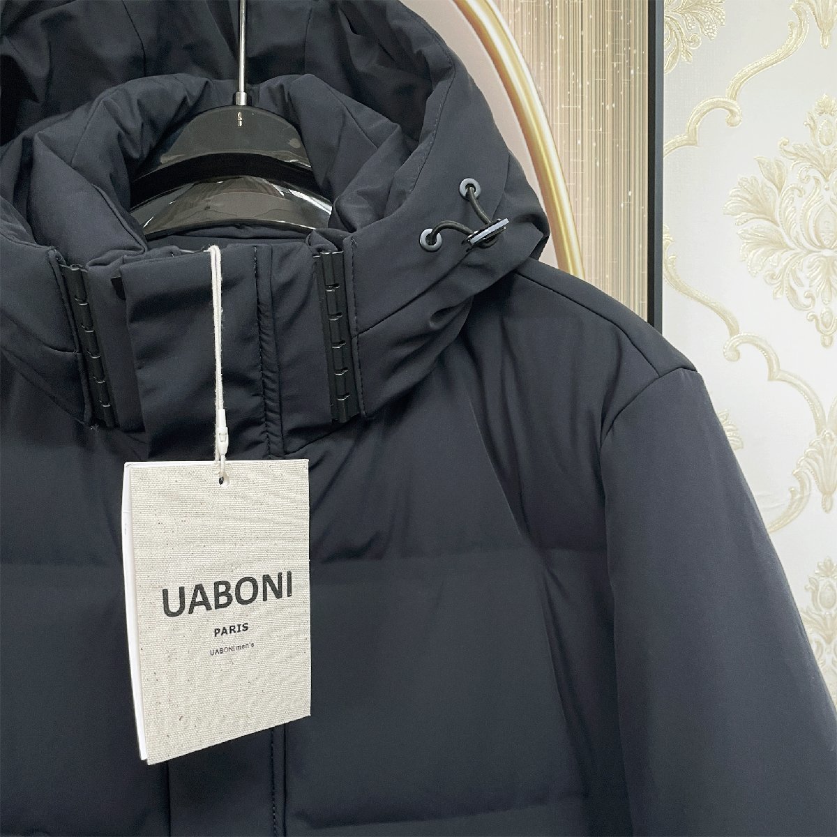 ★★最高級EU製＆定価12万◆UABONI*Paris*ダウンジャケット*ユアボニ*パリ発◆グースダウン90％ 洗練 防寒防風 無地 ビジネス 通勤 XL/50_画像6