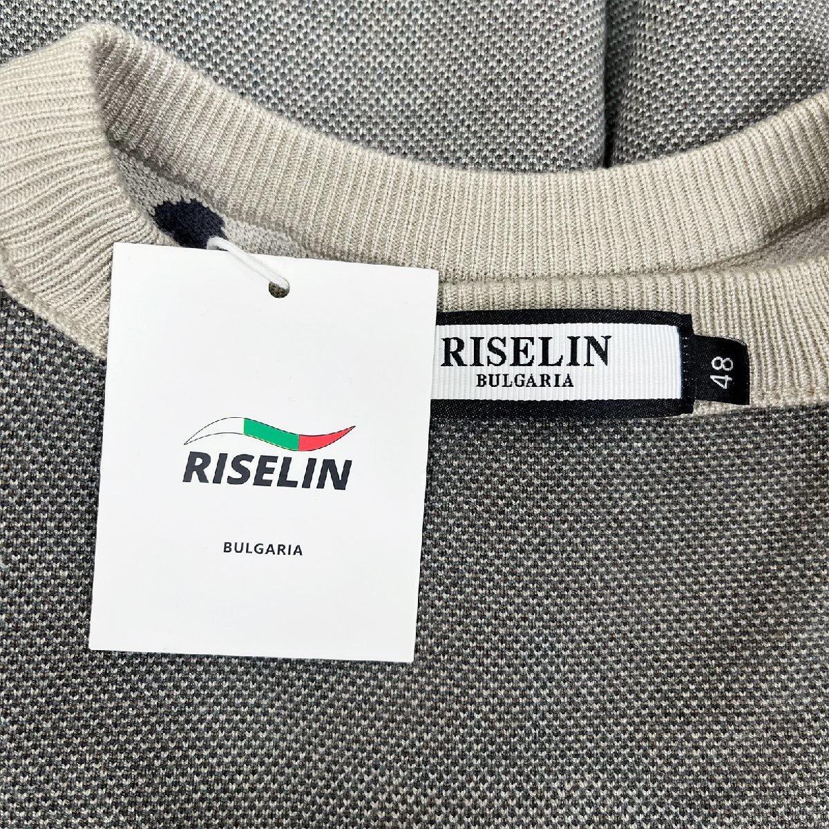 個性ヨーロッパ製※定価5万◆ブルガリア発※RISELIN セーター 上質ウール混 丸首 防寒 ソフト 総柄 オシャレ 遊び心 ニット 秋冬 2XL/52_画像9