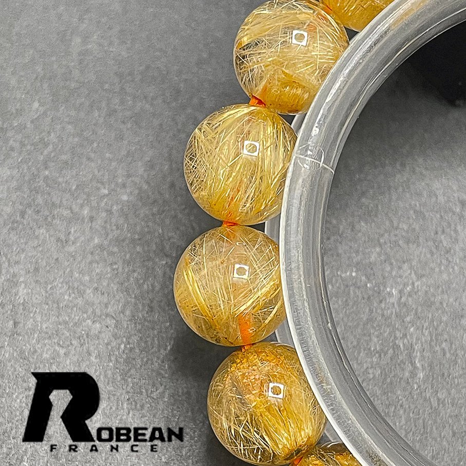 綺麗 EU製 定価13万円★ROBEAN・極!極満針ルチルクォーツ★ブレスレット パワーストーン 天然石 綺麗 金運 お守り 11.5-12.1mm 1001G1374_画像7