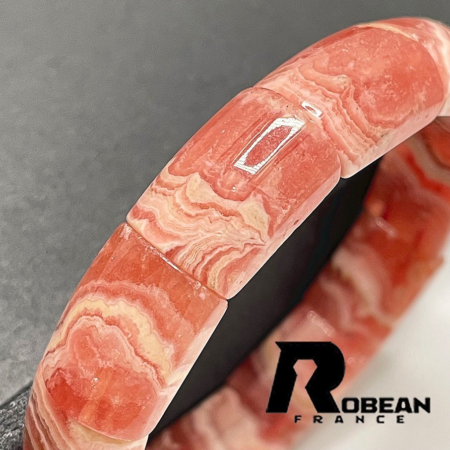 貴重 EU製 定価13万円★ROBEAN・インカローズバングル★ブレスレット パワーストーン 天然石 高級 プレゼント バラ色 12.4*6.8mm 1001G1219_画像3