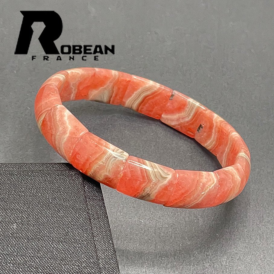 逸品 EU製 定価9万円★ROBEAN・インカローズバングル★ブレスレット パワーストーン 天然石 高級 プレゼント バラ色 11*5.7mm 1001G1218_画像6