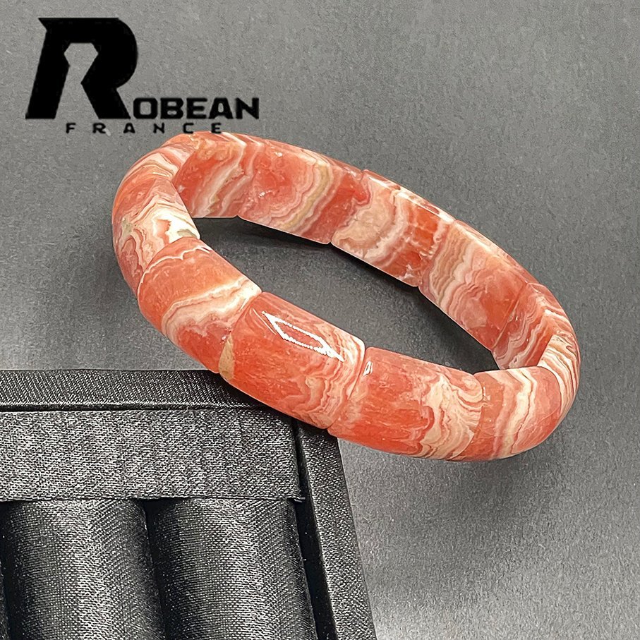 貴重 EU製 定価13万円★ROBEAN・インカローズバングル★ブレスレット パワーストーン 天然石 高級 プレゼント バラ色 12.4*6.8mm 1001G1219_画像6