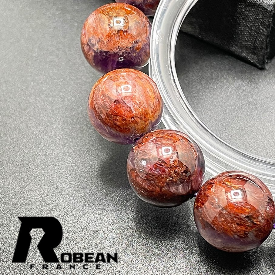 貴重 EU製 定価5万円★ROBEAN・パープルトルマリン★パワーストーン ブレスレット 天然石 金運 浄化 開運 ギフト 15-15.4mm 1008J059_画像6