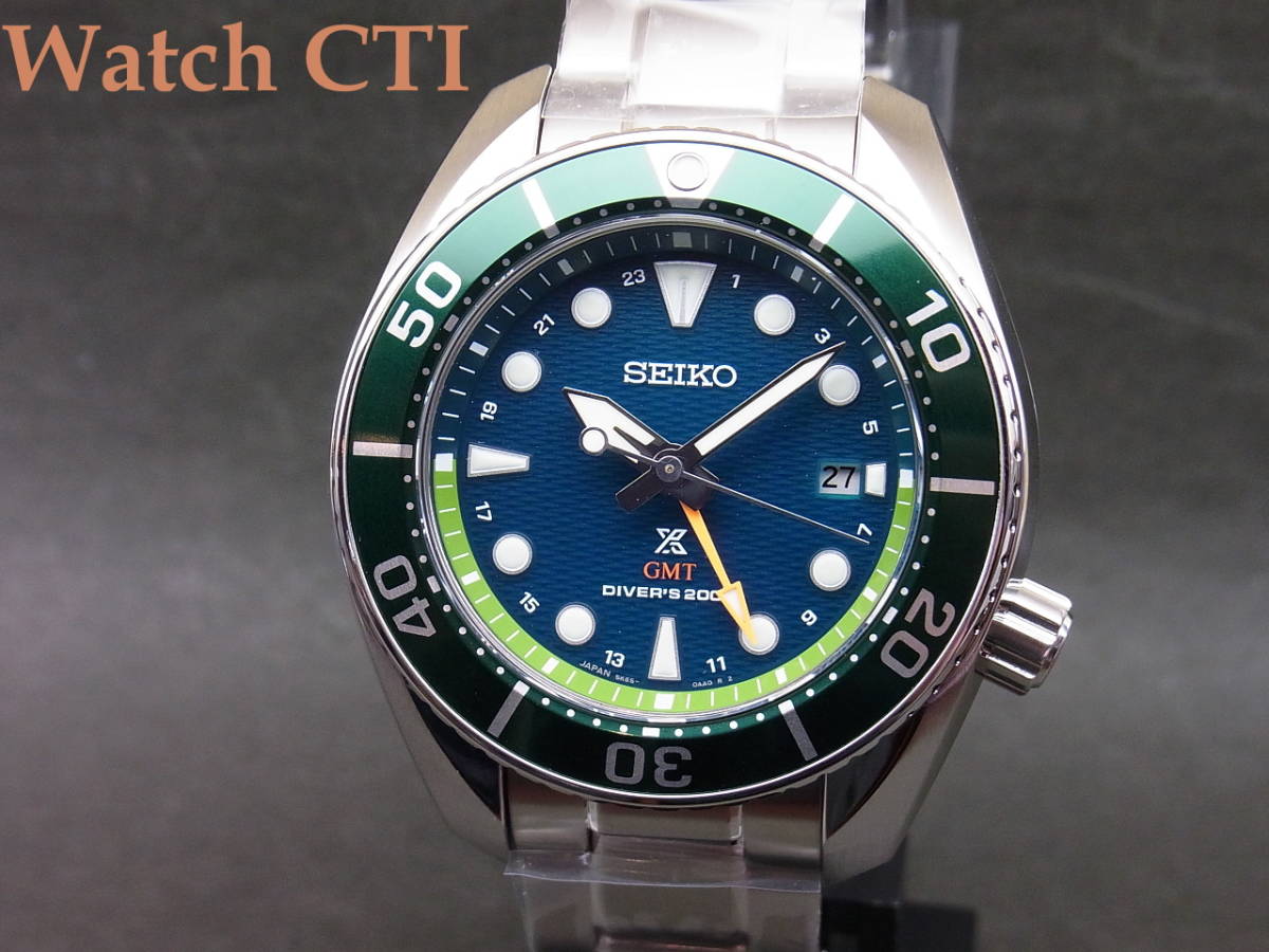 N23235 　新品！最安！メーカー保証1年付！　SEIKO　 ソーラークオーツ　GMTダイバー　SBPK001　定価100100円　_画像1