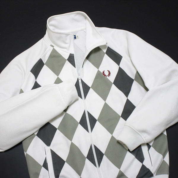 激レア ! 90's FRED PERRY フレッドペリー ビンテージ アーガイル柄&旧タグ☆ トラック ジャージ ポルトガル製♪ ジャケット モッズ 70s80s_画像3