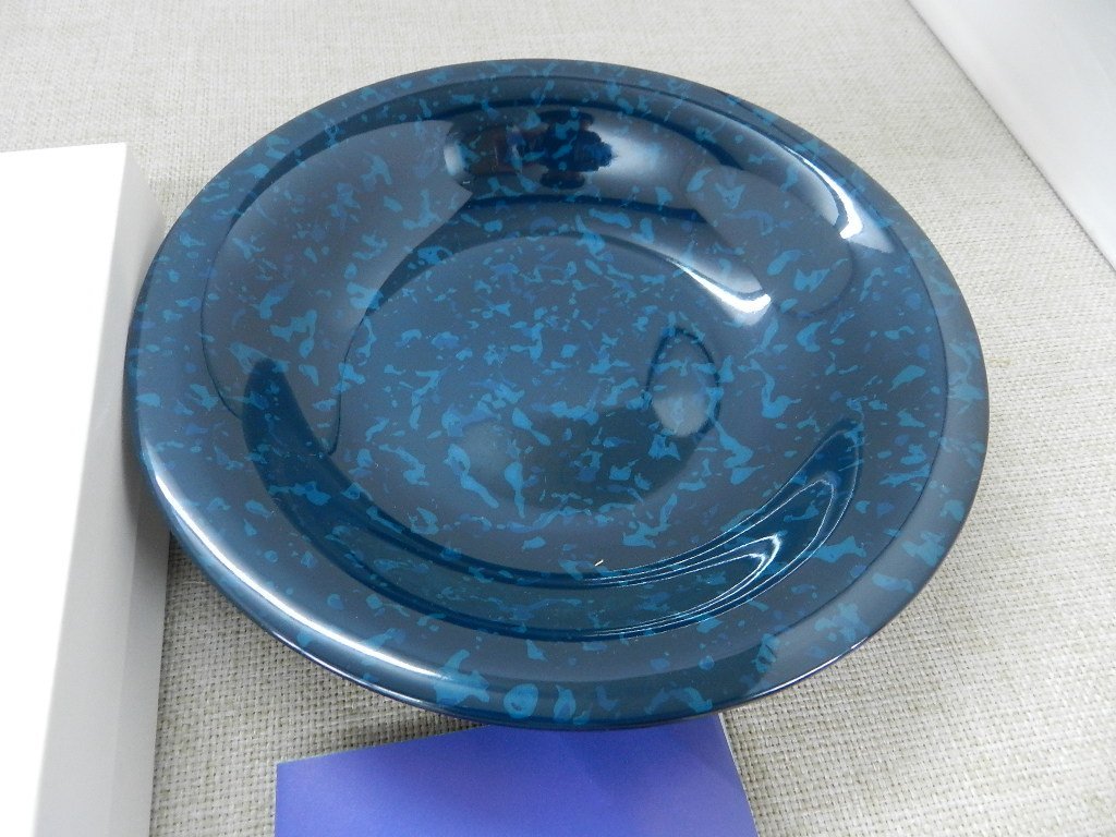 ロイヤルコレクション 津軽塗 ブルー 菓子鉢 未使用品 の画像2