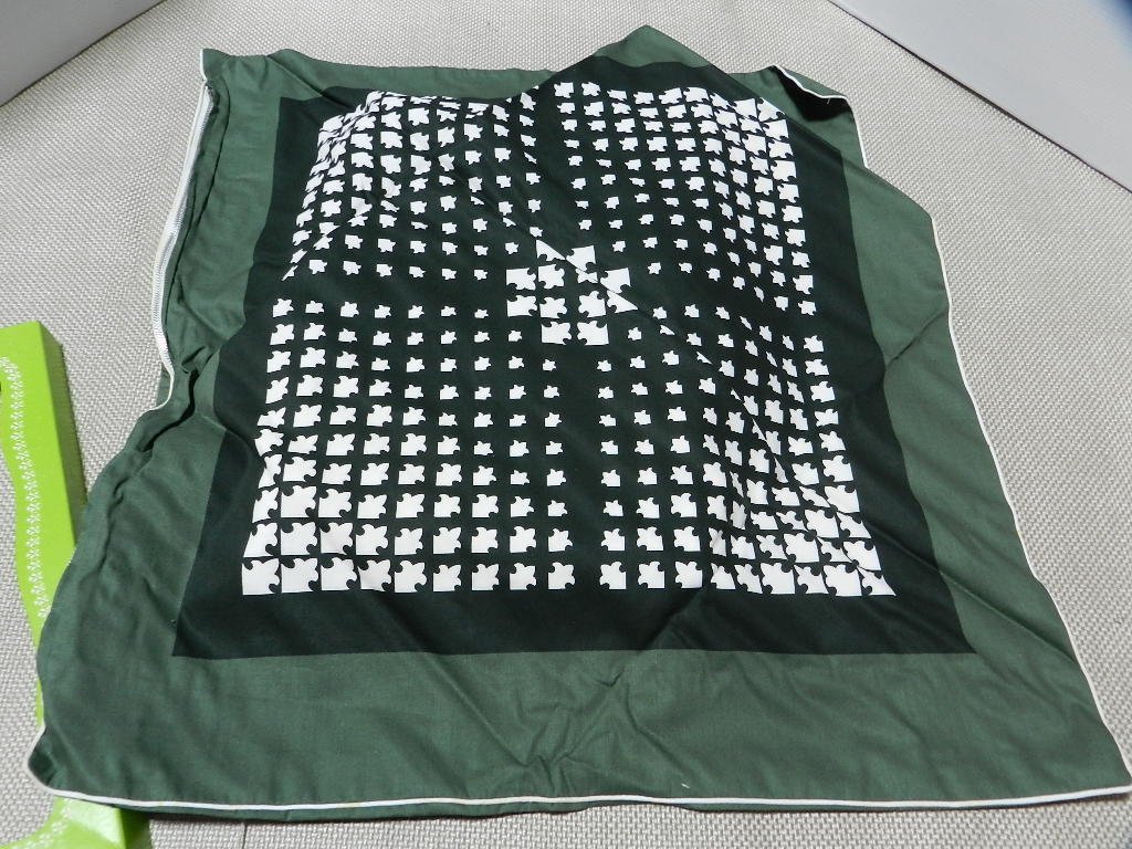 昭和レトロ　八反判　座布団カバー　5枚　63㎝×59㎝　未使用品　グリーン系　綿100％　日本製　_画像4