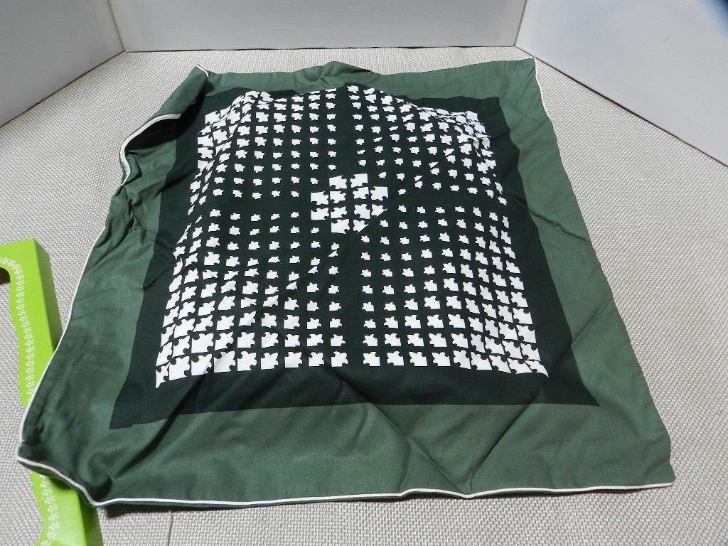 昭和レトロ　八反判　座布団カバー　5枚　63㎝×59㎝　未使用品　グリーン系　綿100％　日本製　_画像3