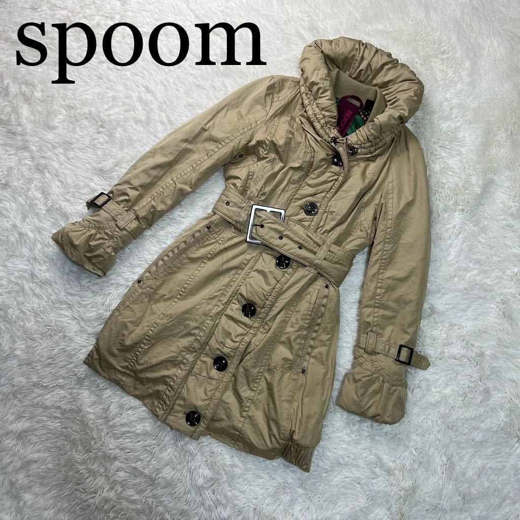 spoon スプーム 中綿ジャケットコート ベージュ ベルト付き サイズ36