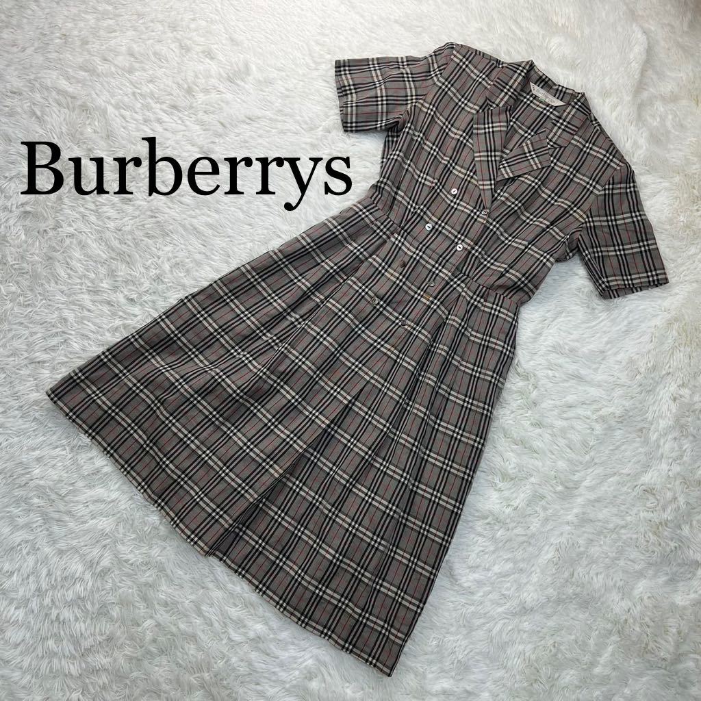 Burberrys バーバリーズ シャツワンピース ワンピース 半袖 ノバチェック グレー系 サイズ9AB2