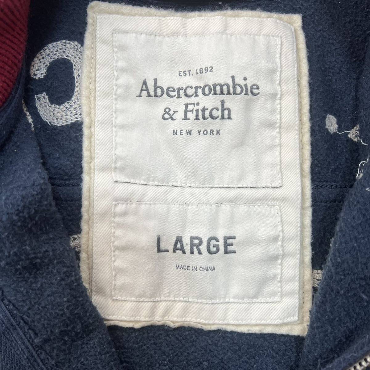 Abercrombie&Fitch アバクロンビー&フィッチ ジップアップジャケット ブルゾン ネイビー L アバクロ_画像9